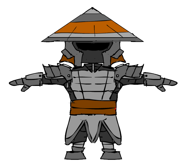 Samurai simple cartoon