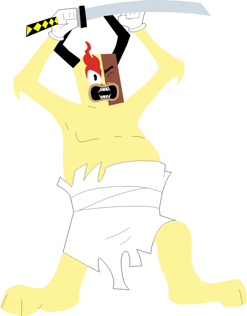 Fat the goshi infection. Samurai clipart toon