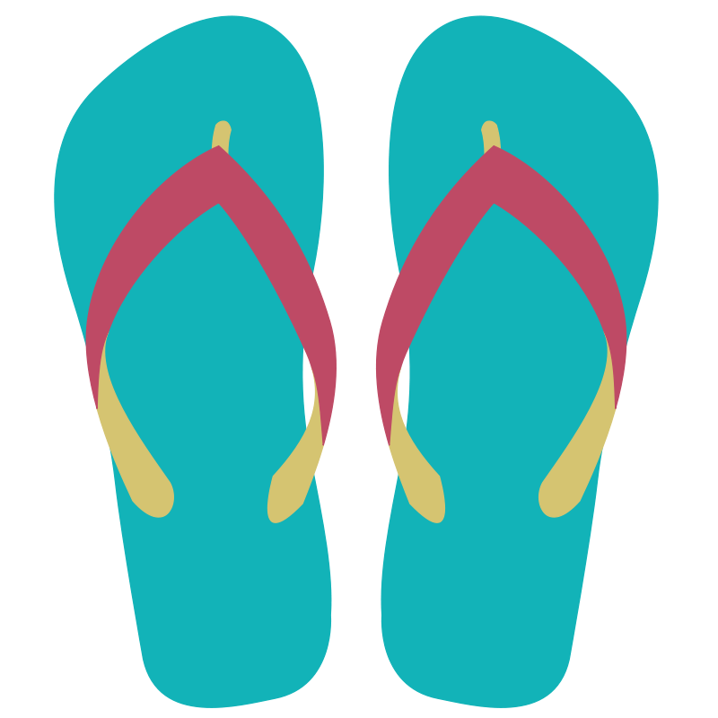 Summer sandals . Clipart shoes slipper