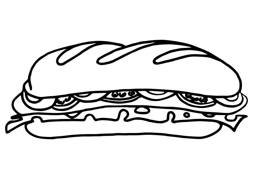 sandwich clipart coloring page