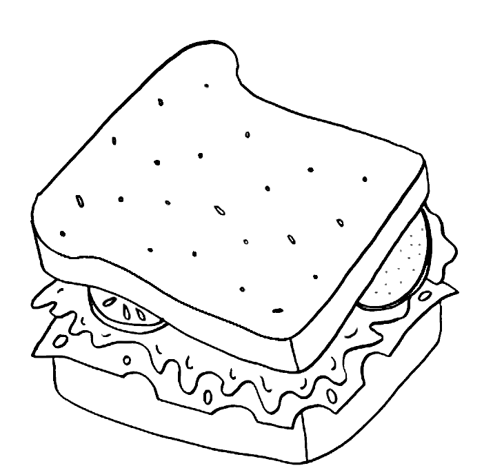 sandwich clipart colouring
