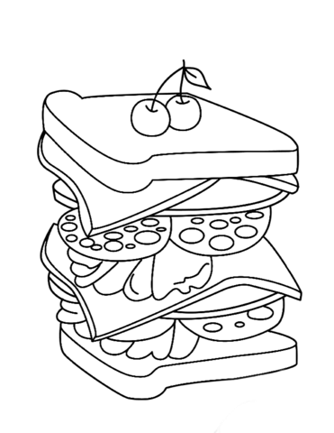 sandwich clipart colouring