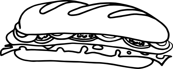 Sandwich clipart outline. Free sub cliparts download