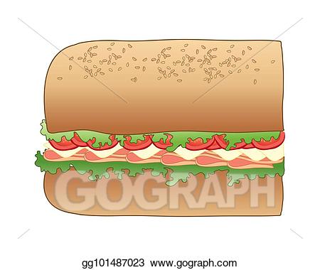 Sandwich clipart snack. Vector art eps gg