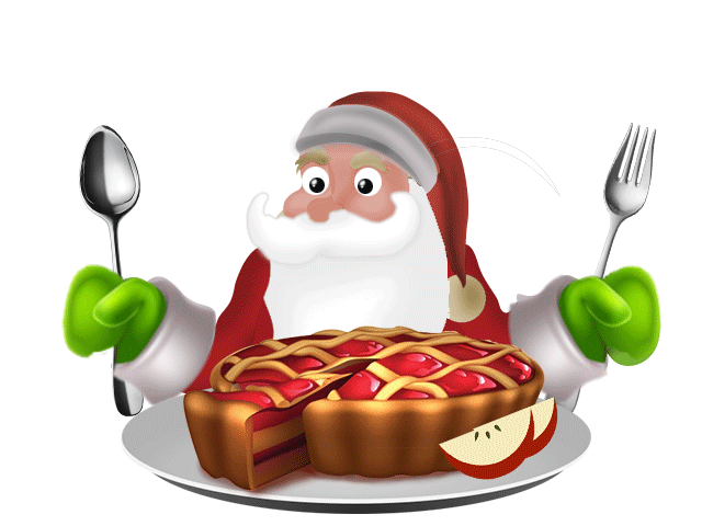 Pie gif transparent free. Santa clipart animated