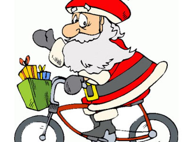 santa clipart cycling