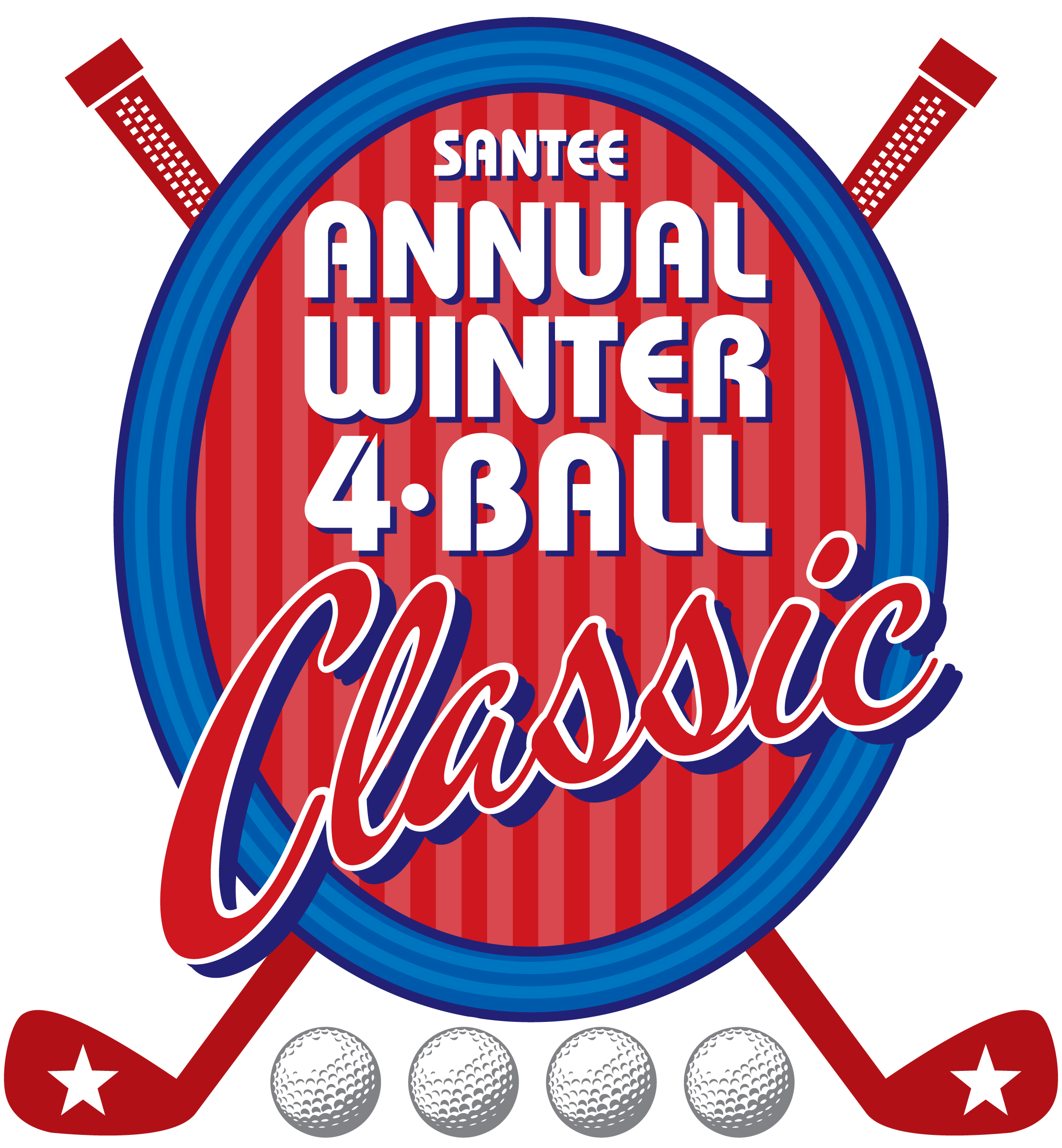 santa clipart golfing