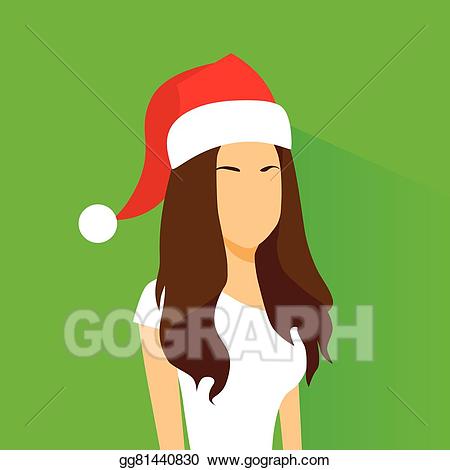 Santa clipart profile. Vector art icon female