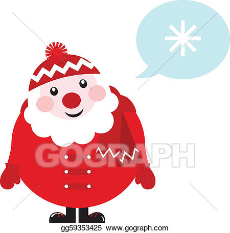 Santa clipart thinking. Vector cartoon retro about