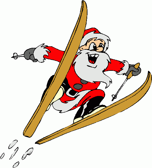 skiing clipart christmas