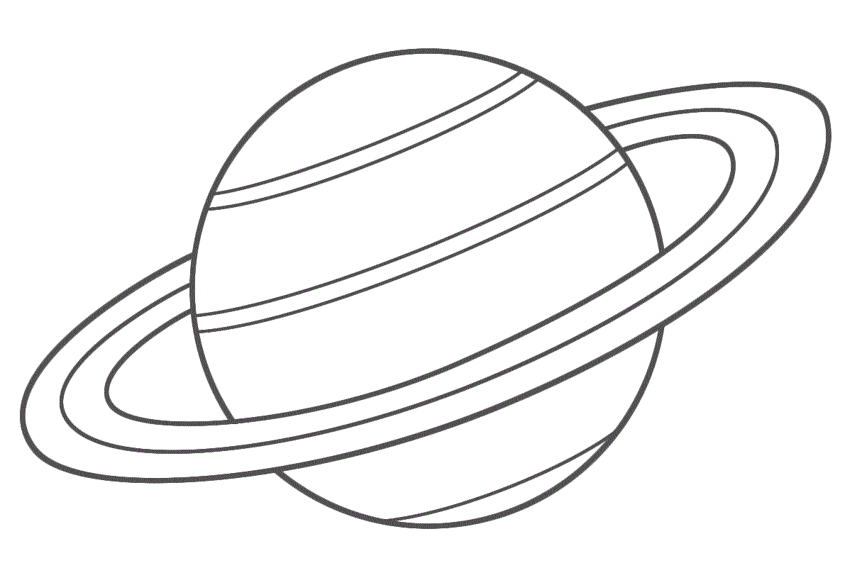 saturn clipart black and white