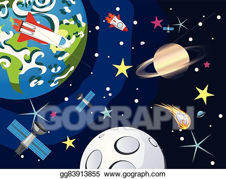Clip art vector in. Saturn clipart outer space