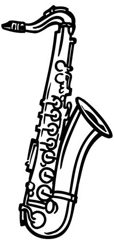 With musical notes saxophones. Saxophone clipart