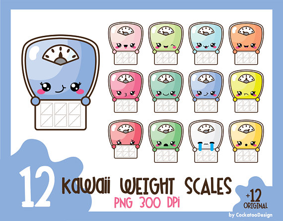Weight clipart cute. Scale clip art kawaii