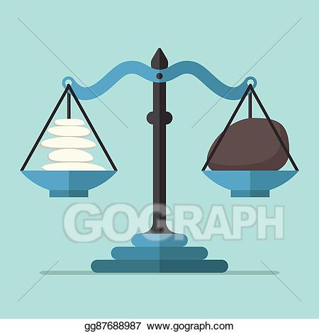 Scale clipart price stability. Vector different stones on