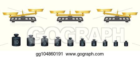 Scale clipart unequal. Vector illustration weights kitchen