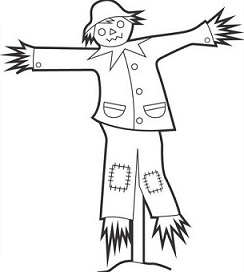 Scarecrow clipart black and white. Free download clip art