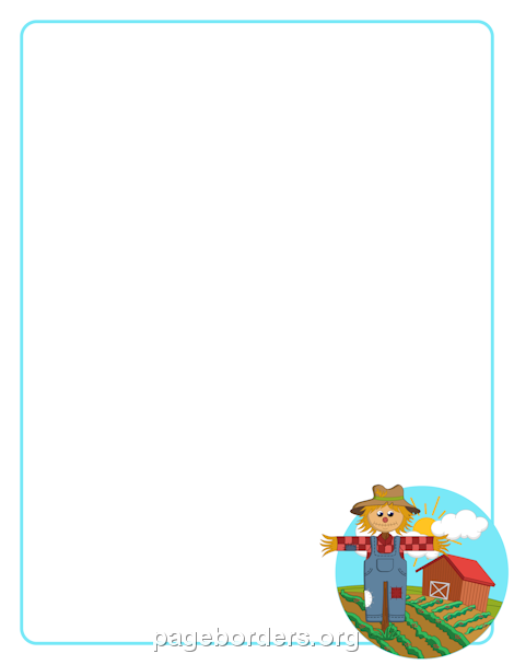 Scarecrow clipart border. Planners page borders for