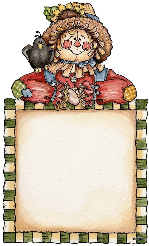 Scarecrow clipart border. Free autumn scroll cliparts