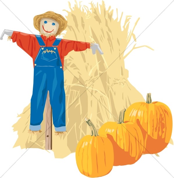 Scarecrow clipart church festival. Fall harvest still life