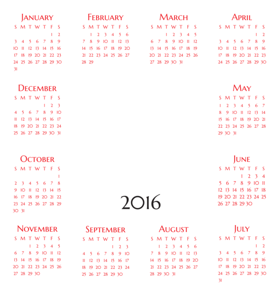 schedule clipart calendar 2016