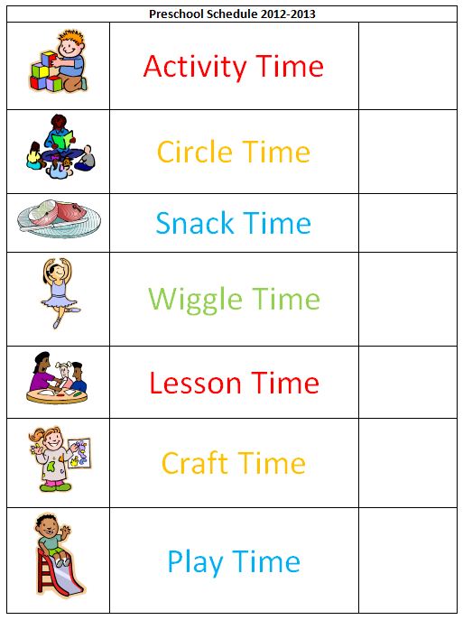 Schedule clipart kindergarten. Calendar station 