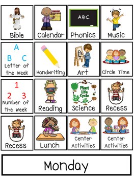 schedule clipart preschool