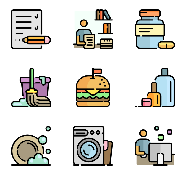 Working clipart daily work. Icons free vector routine