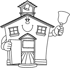 schoolhouse clipart black and white