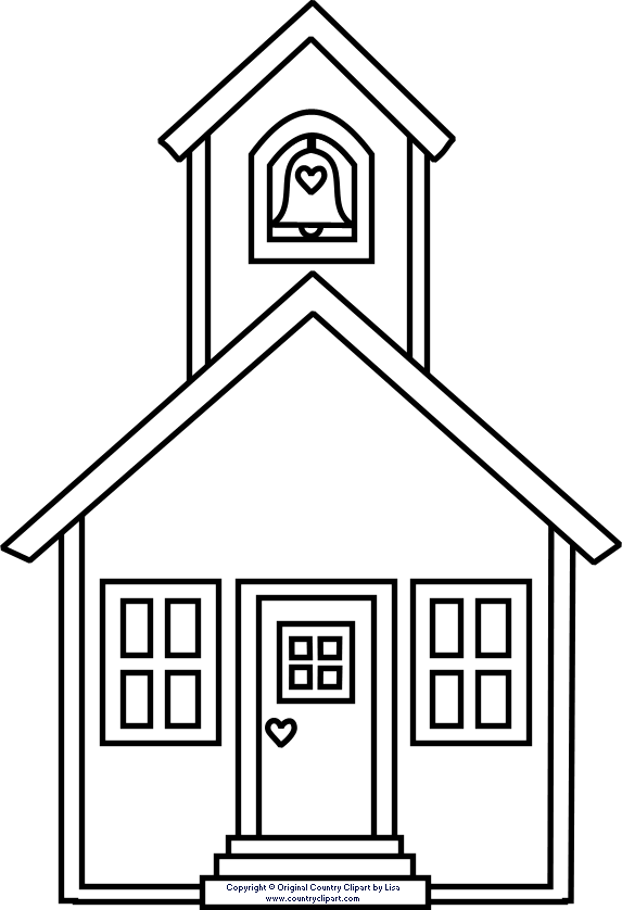 Schoolhouse coloring page