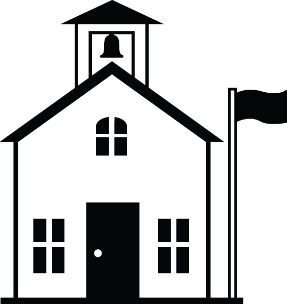 Schoolhouse clipart silhouette. Download school house black
