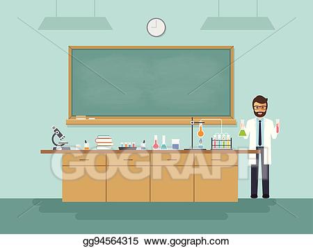 Vector science teacher teaching. Scientist clipart college professor