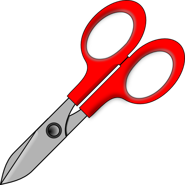 Pair of red scissors. Shears clipart use