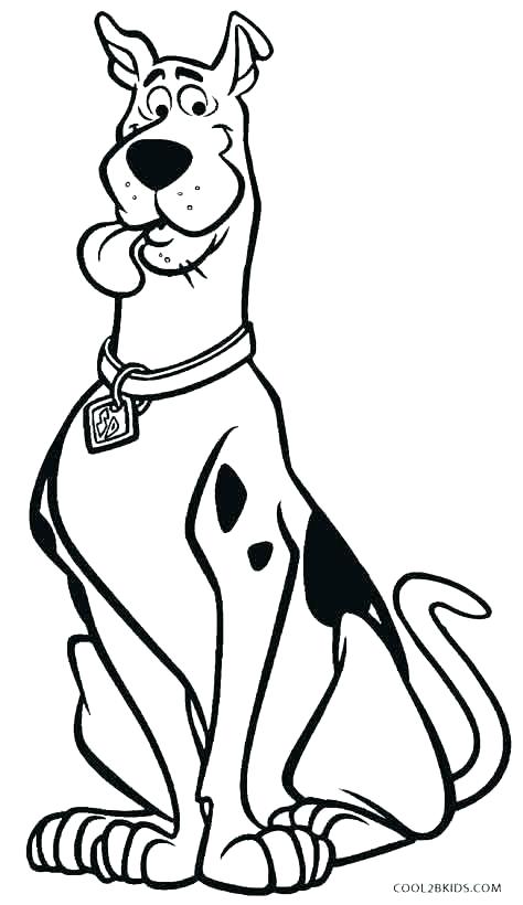 Scooby doo clipart line drawing, Scooby doo line drawing Transparent ...