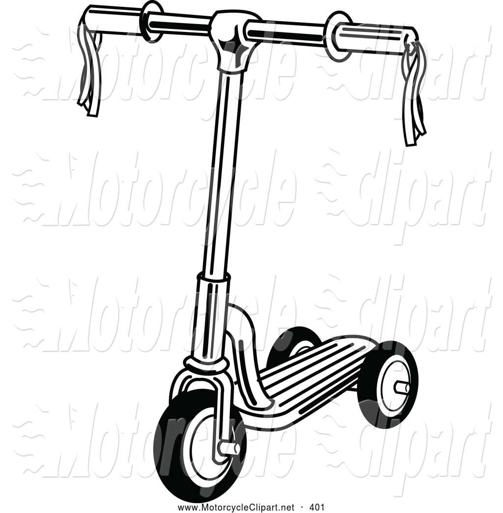 scooter clipart black and white