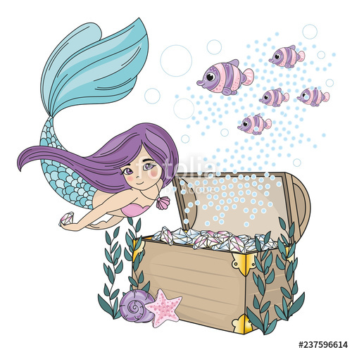Mermaid diamond sea travel. Scrapbook clipart decoration