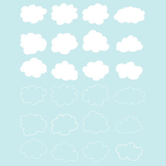 Scrapbook clipart fluffy cloud. Premium clouds for digital