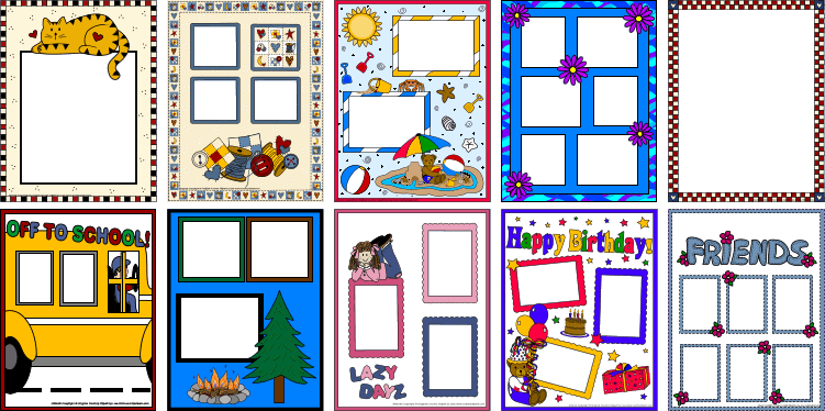 Scrapbook clipart scrapbook page. Scrapbooking photo frame pages