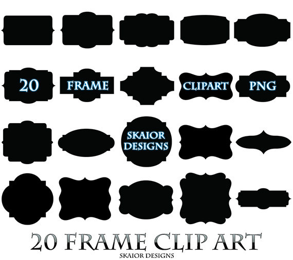 Frame black clip art. Scrapbook clipart square