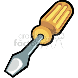 Royalty free yellow vector. Screwdriver clipart