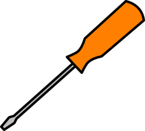 Screwdriver clipart. Orange gray clip art