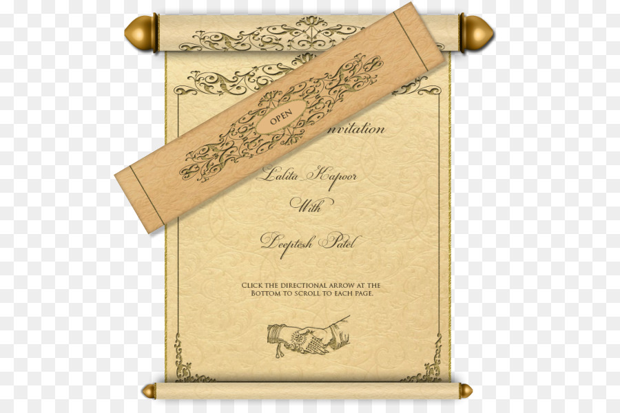 Wedding party paper . Scroll clipart invitation
