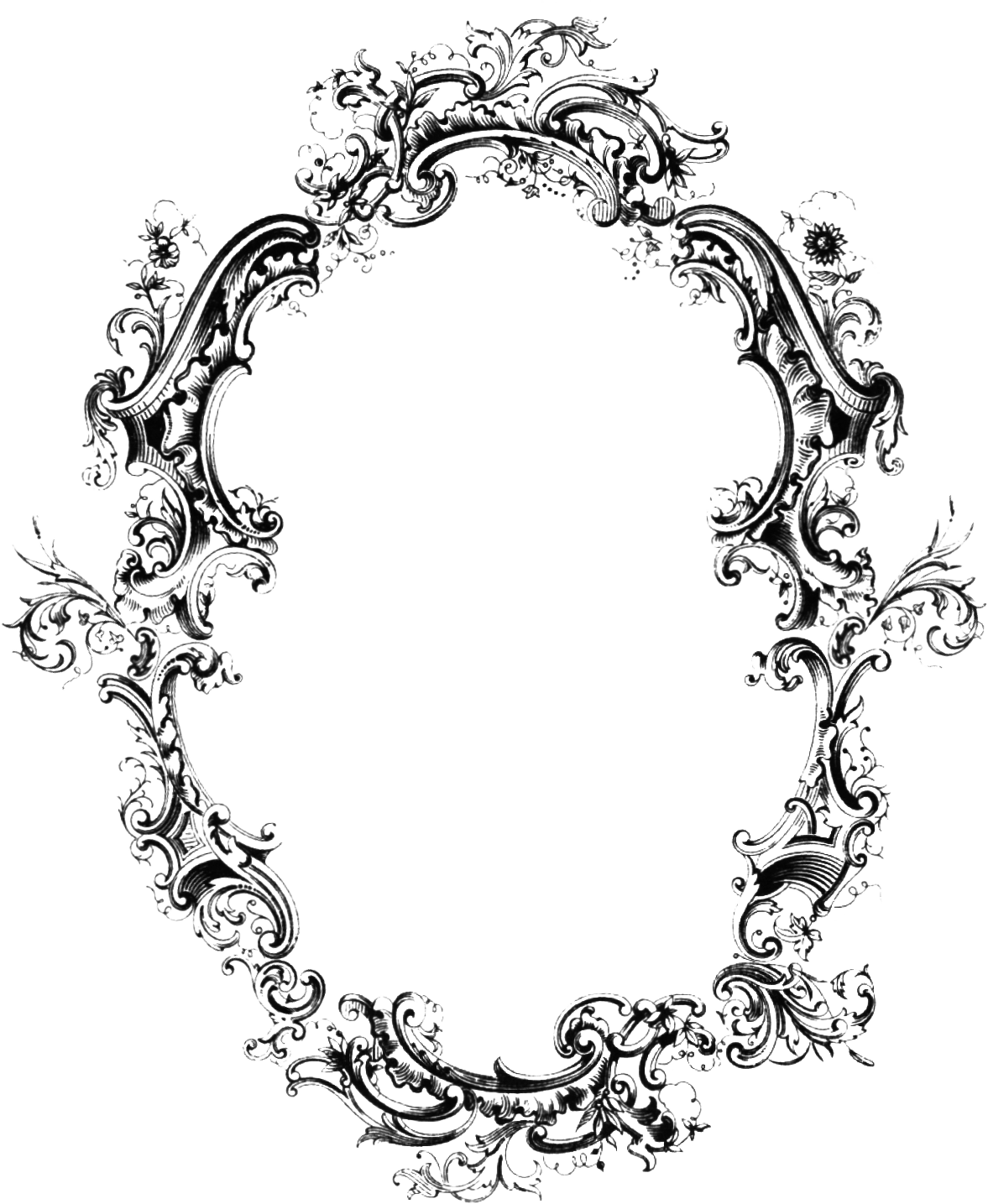 scroll clipart damask