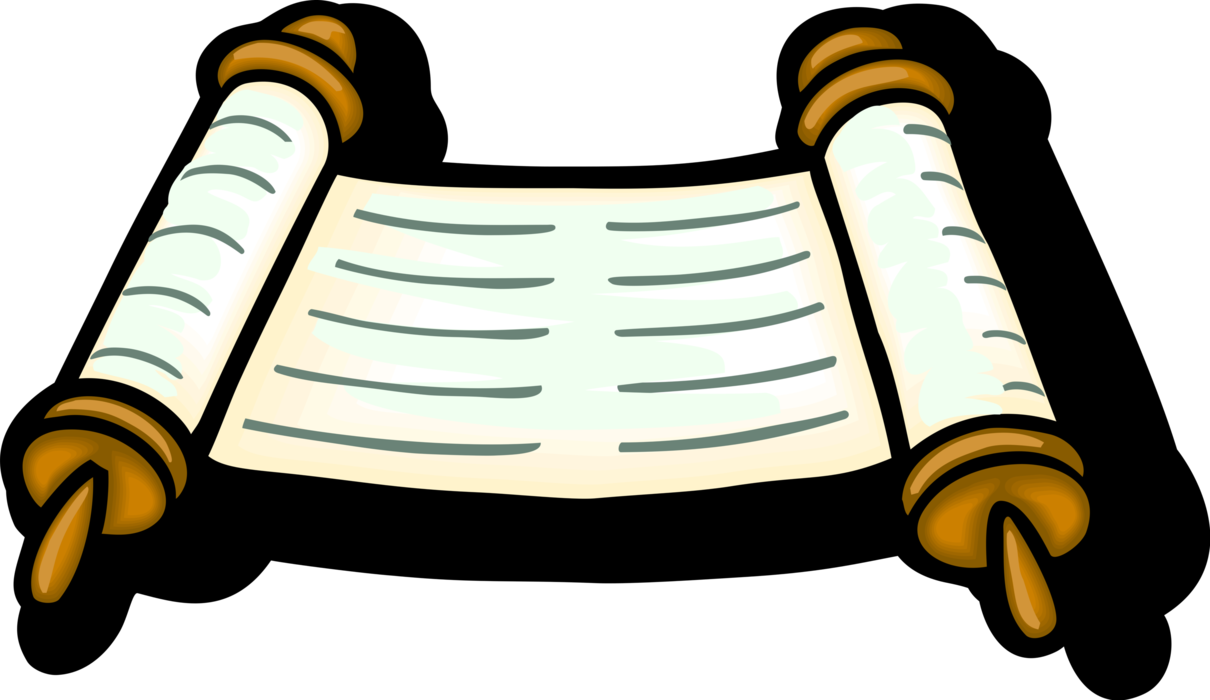Scroll clipart torah. Hebrew sefer vector image