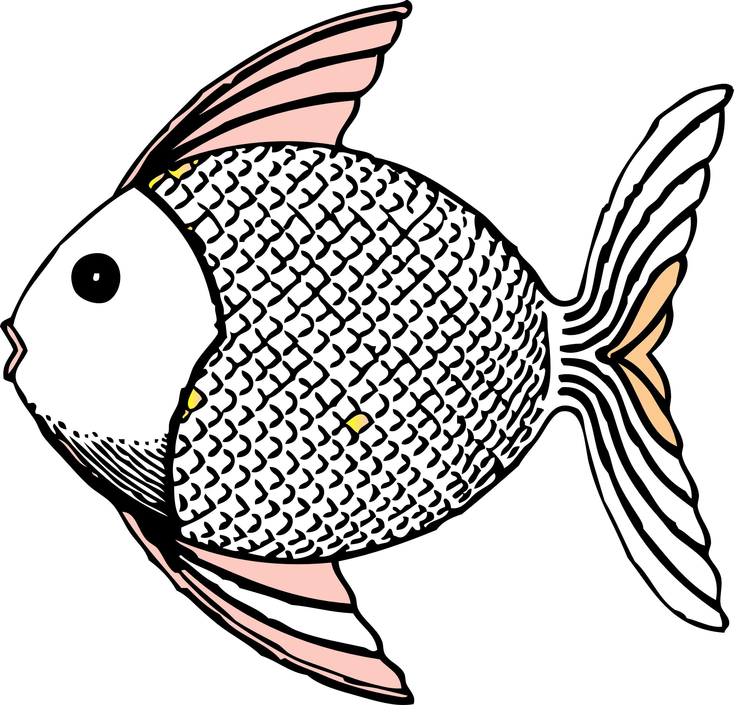 Black and white free. Seafood clipart 4 fish