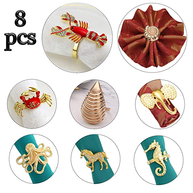 Napkin rings set of. Seafood clipart beach theme