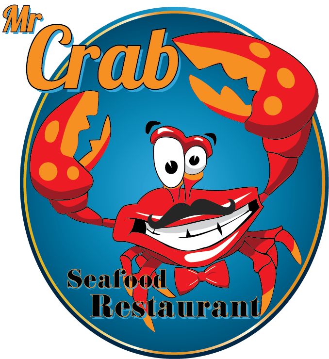 Playful elegant restaurant logo. Seafood clipart mr crab