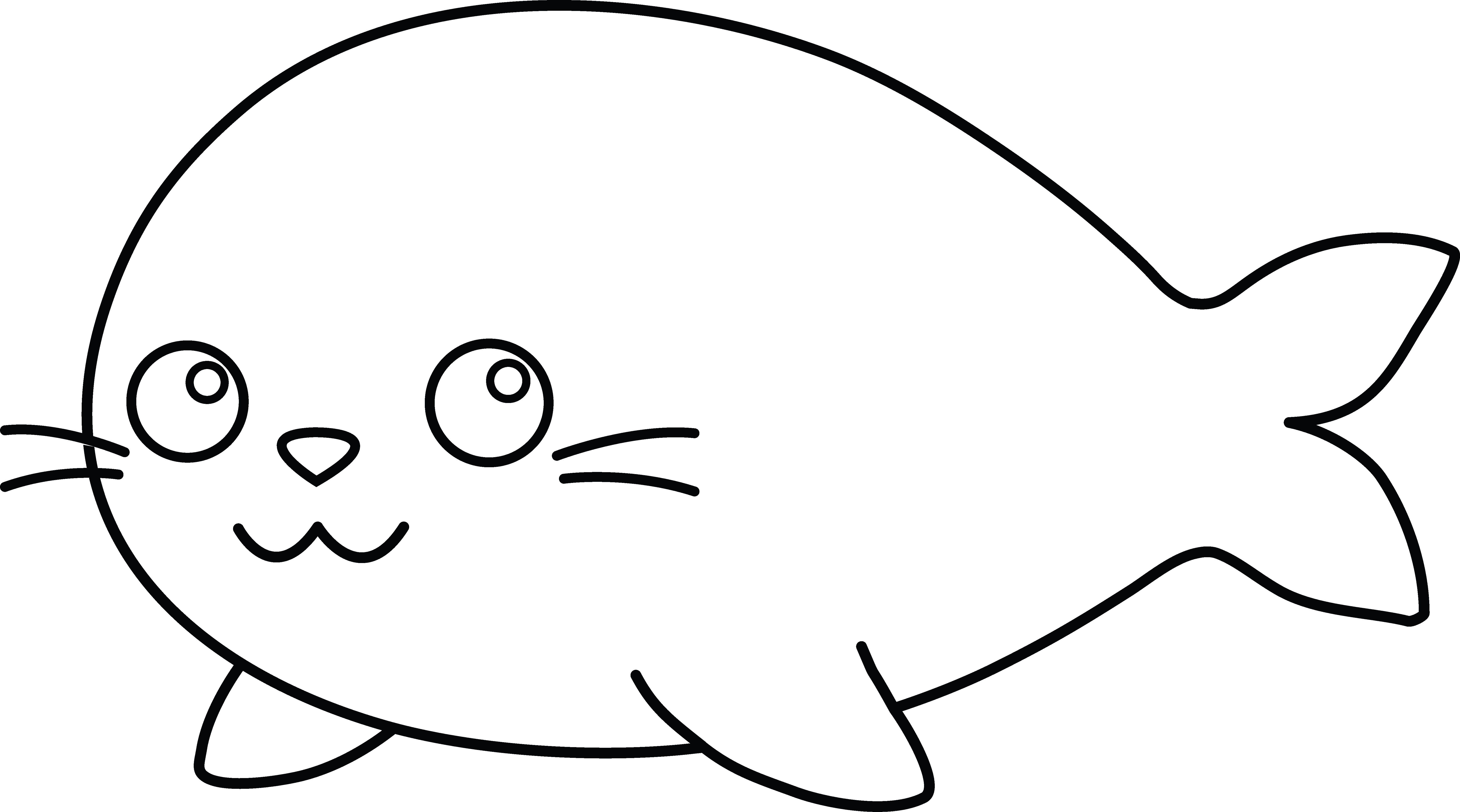 seal clipart black and white