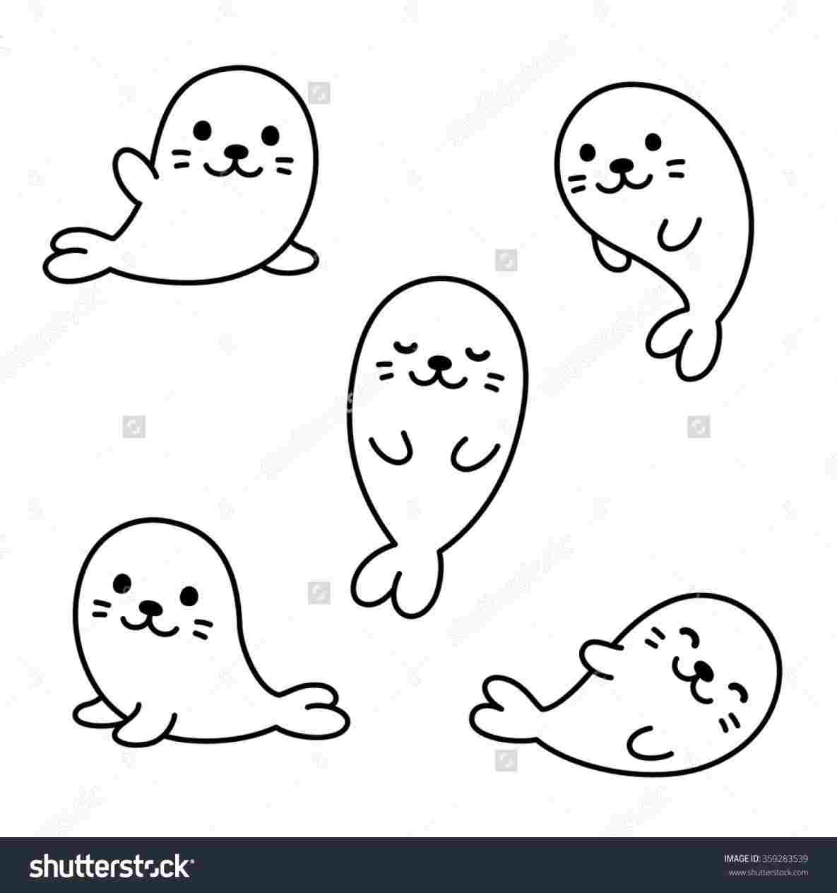 seal clipart easy cartoon
