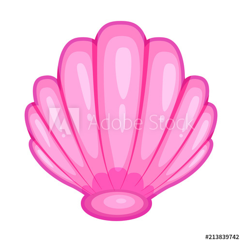 Seashells clipart pink. Cute bright cartoon seashell